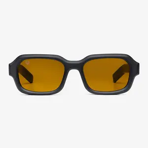SLOW BURN Oversized Square Acetate Frame Sunglasses with Bold Lines and Dramatic Design for Bold Looks