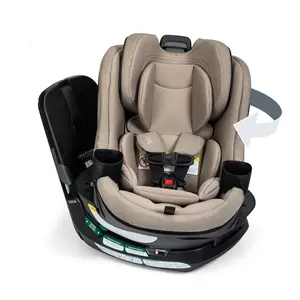 Britax Galaxy 360 Slim Rotating Convertible Car Seat with Swivel Smooth Steel Ring - Teak: Anti-Rebound Bar, Fits 3 Across, LATCH Compatible
