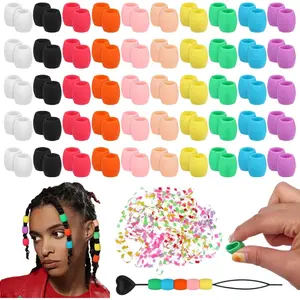 100 count Large  Hair Beads for Women Soft Colorful Pony Beads Bulk Large Hair Beads for Women Mixed Beads Hair Accessories for Braids Loc Dreadlock Accessories  Making Kit