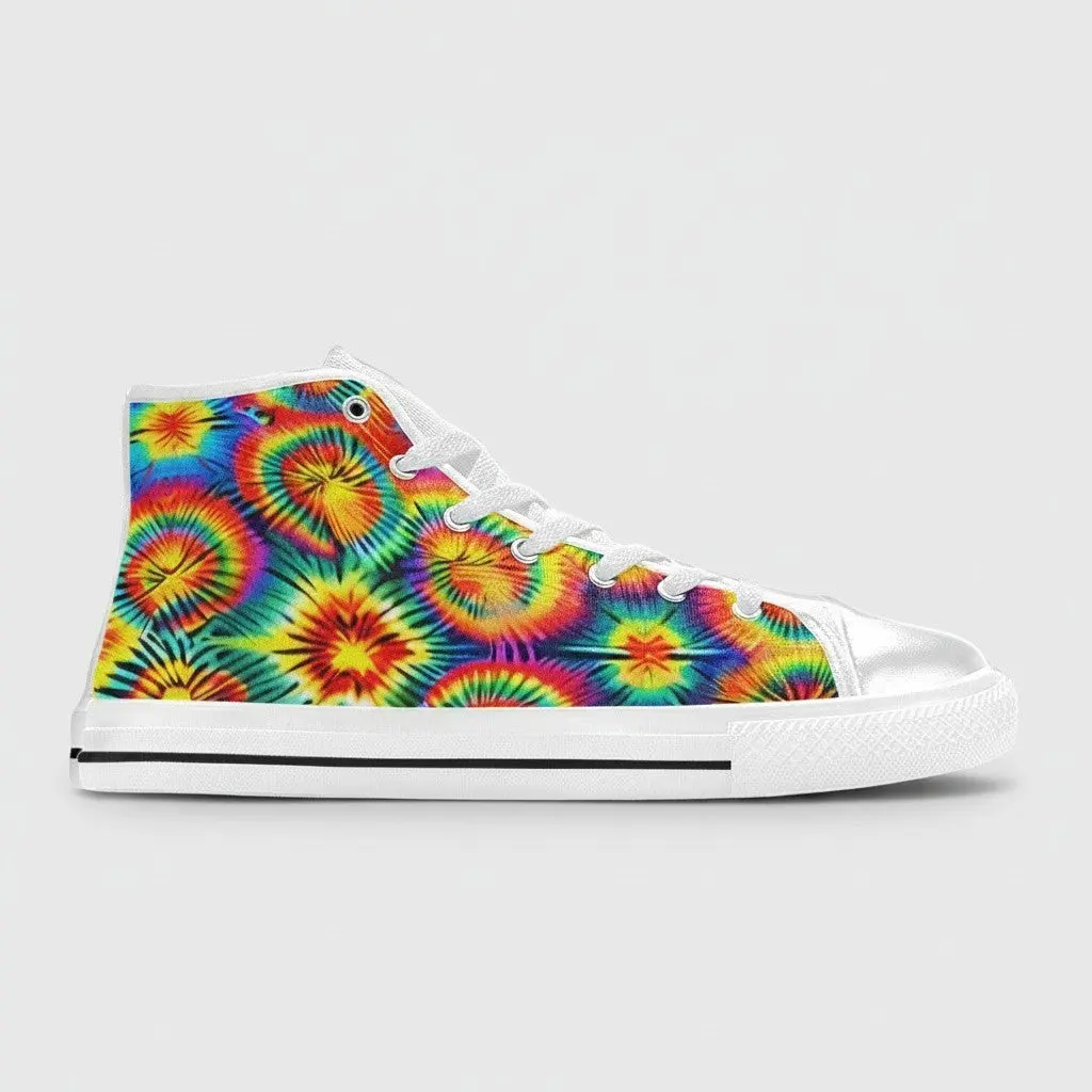 MEN'S Rainbow Tie Dye Custom Sneakers | Freaky Shoes®
