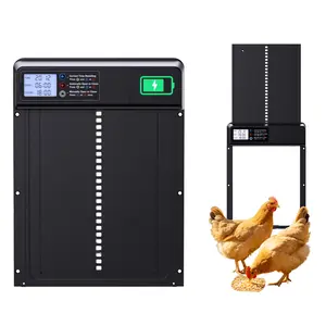 Smart Chicken Coop Door with Built-in Rechargeable Lithium Battery – Ultra Long Battery Life Long Lasting Power, Cold-Resistant, LCD Timer & Weatherproof Auto Door