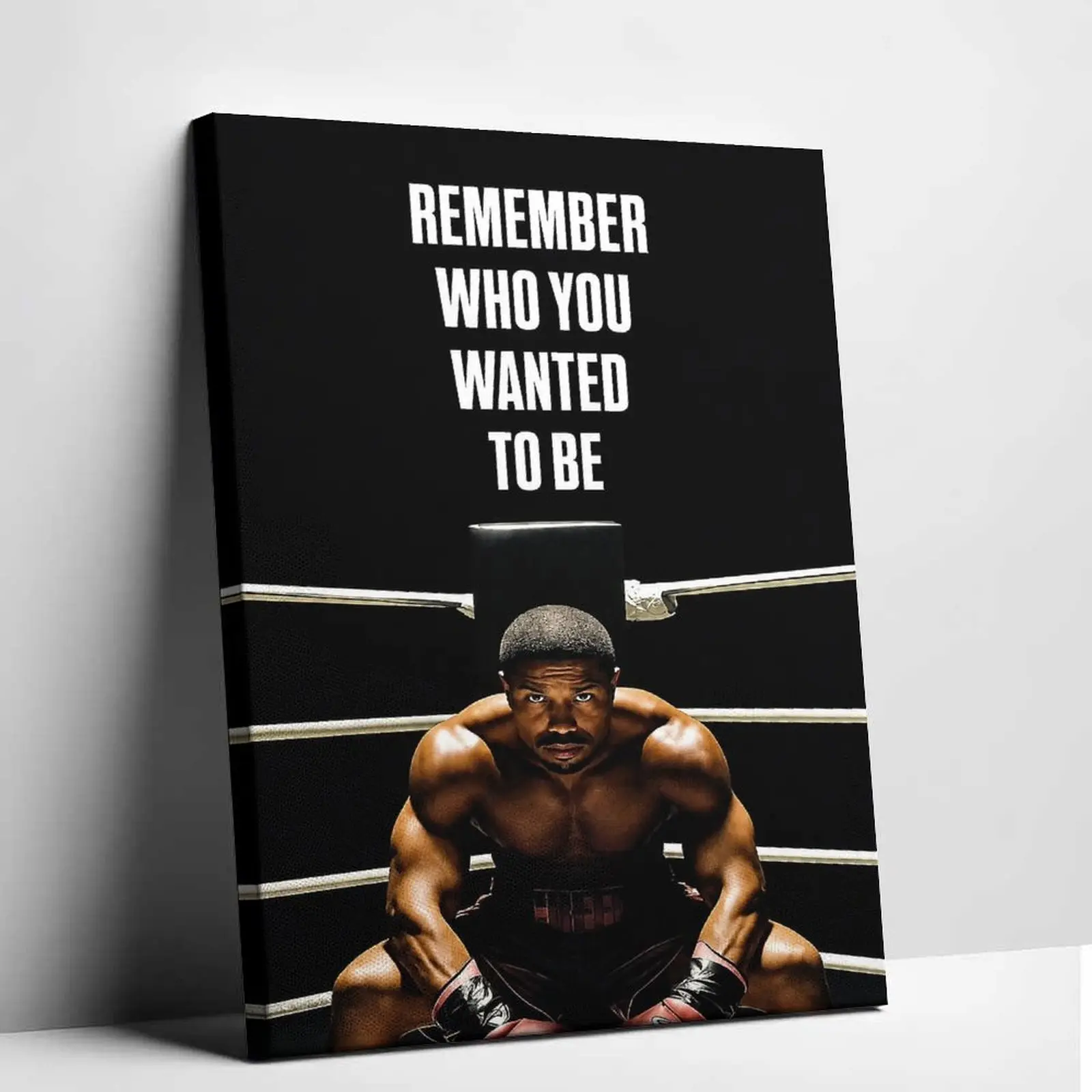 Creed Adonis Creed Canvas Wall Art, Michael B Jordan Boxing Poster, Inspirational Gym Decor, Movie Sports Artwork for Man Cave