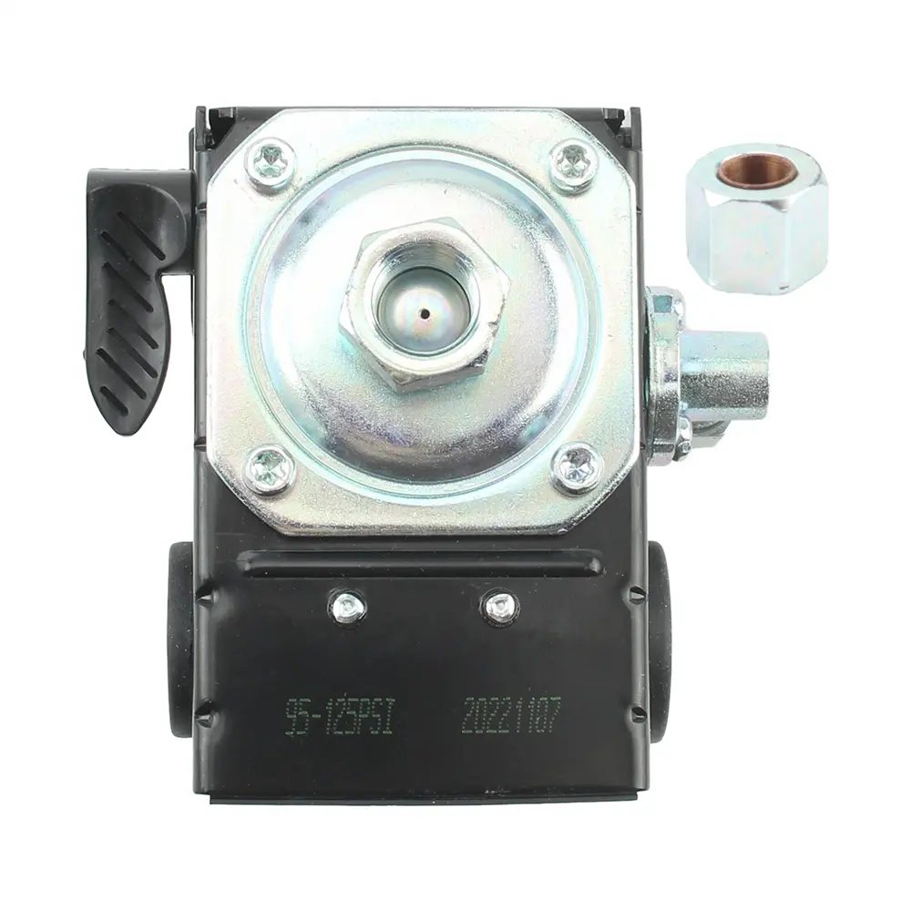 Steel/Copper-ABS Pressure Switch with Unloader Valve, 95-125 Psi, 30-40 Psi Differential, SS3/SS5 Fit, Female NPT, 23474661-c, Durable Construction High Performance Air Compressor Part for Ingersoll Rand