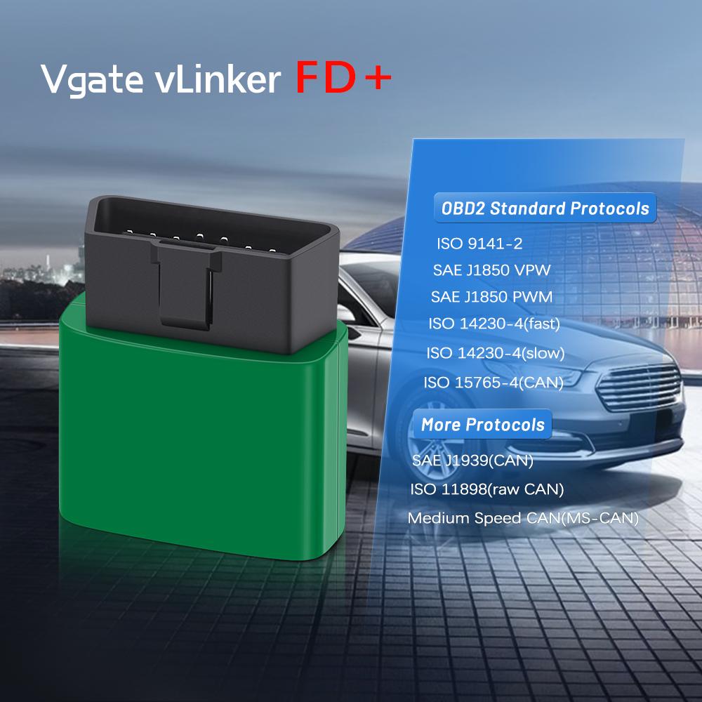 Vgate vLinker FD+ FORScan OBD2 Scanner, Ford MS-CAN Car Diagnostic Tool, Hidden Function Activate for Ford Lincoln Mazda
