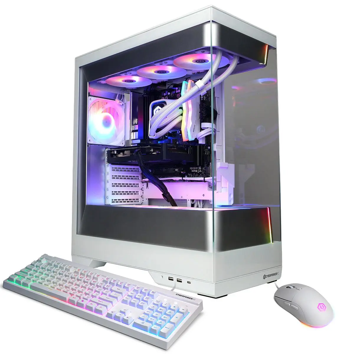CyberPowerPC Gamer Supreme Liquid Cooled Gaming Desktop Computer, AMD Ryzen 7 9800X3D 4.7GHz, 32GB RAM, 2TB SSD, AMD Radeon RX 9060 XT 16GB, Windows 11 Home, White