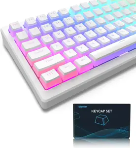 Womier Pudding Keycaps, PBT Shine Through Keycaps 165 Keys Set Custom Key caps Set OEM Profile,White Womier Pudding Keycaps, PBT Shine Through Keycaps 165 Keys Set Custom Key caps Set OEM Profile,White