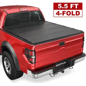 5.5FT 4 Fold Hard Truck Bed Tonneau Cover For 2015-2026 Ford F150 F-150 On Top