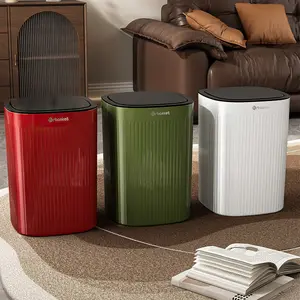 Langkes Luxury Modern Trash Can with Lid 13 Gallon Stainless Steel Kitchen Garbage Bin Touchless Automatic Sensor Office Bathroom Bedroom Wastebasket Home Trash Can Smart Sensor Bin Kitchen Trash Cans Trash Bins Trashcan