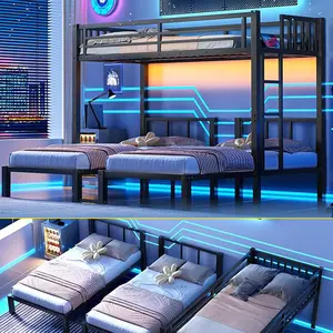 Triple Bunk Bed Metal Twin over Twin & Twin Bunk Beds for 3, Twin XL over Twin & Twin Bunk Bed Heavy-Duty Metal Triple Bunk Bed Frame, Noise free, for Kids Teens Adults,Black