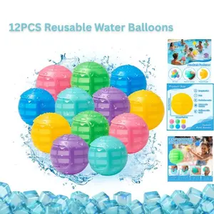 12PCS Reusable Water Balloons – Self Sealing Refillable Pool Toys for Kids Ages 4-14, Summer Outdoor Beach Water Fight Games & Backyard Party Toys
