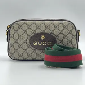 Pre-owned GUCCI Canvas Crossbody Bags GG Supreme Monogram Web Neo Vintage Shoulder Bag Beige New Acero Crop