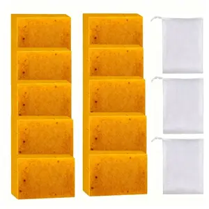 1 set lemon turmeric and kojic acid soap set, body care shower soap, Turmeric Essence Soap, gentle Soothing facial cleansing soap for women of all skin types, gift for mom, wife, or girlfriend.