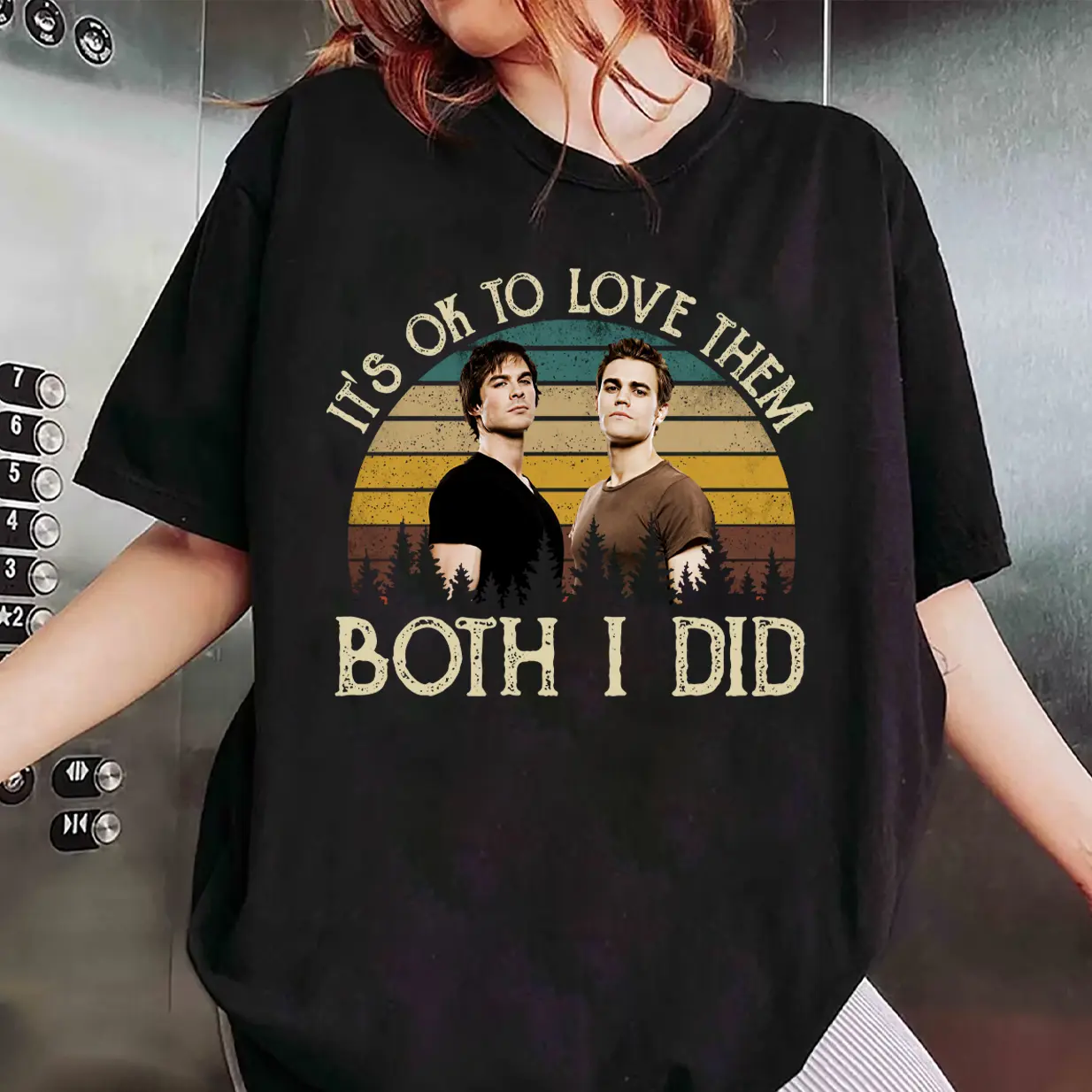 Stefan and Damon Its Okay to love them both Vintage Shirt Sweatshirt Hoodie