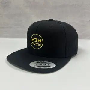 238 Cards Logo Hat - Black/Black/Green Snapback