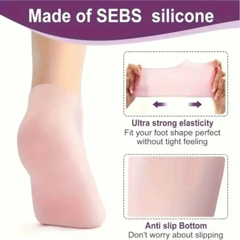 1 Pair Silicone Heel Socks for Dry, Cracked Feet Moisturizing Foot Mask with Elastic Fit – Softens Rough Skin & Prevents Cracking with Daily Use Hydrate Hydrating Cream Gentle,sohochic 1 Pair Silicone Heel Socks for Dry, Cracked Feet Moisturizing Foot Mask with Elastic Fit – Softens Rough Skin & Prevents Cracking with Daily Use Hydrate Hydrating Cream Gentle,sohochic