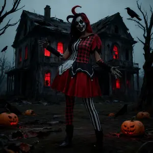 Halloween horror clown cosplay costume ghosthorror festival party stage performance costume halloween cosplay dress