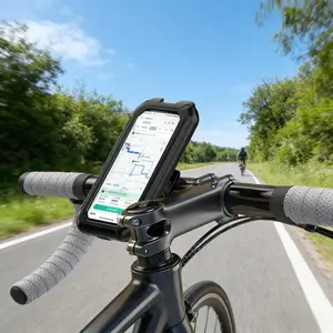Waterproof Shockproof Bicycle Phone Holder, Touchscreen Tpu Case with Charging Port, Rainy Day Use, Fits Bikes & Motorcycles