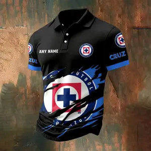 LIGA MX Cruz Azul Personalized Name Multi Color Polo ST2502
