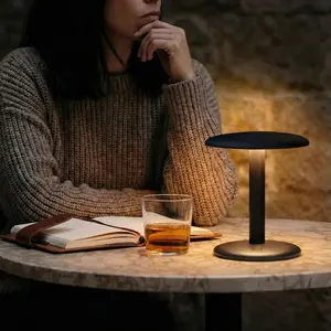 Rechargeable Cordless Table Lamp, 72hrs Battery Operated LED, Portable Touch Dimmable, Adjustable Lighting, Ideal for Restaurant & Outdoor Use