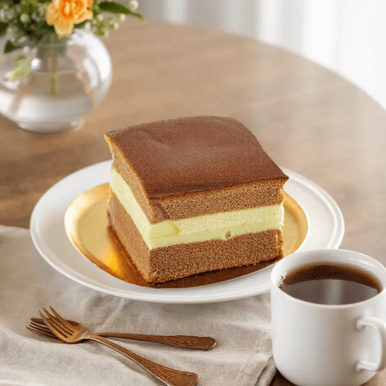 Ranli Ambient Soft Baked Latte-Flavor Bite Snack Cake Dessert, 4-Piece Convenient Pack (4.23 oz Total), Food and Snacks with Coffee Notes, Easy Storage, Fresh Packaging, Easy Serving, Check Expiry Date Reminder