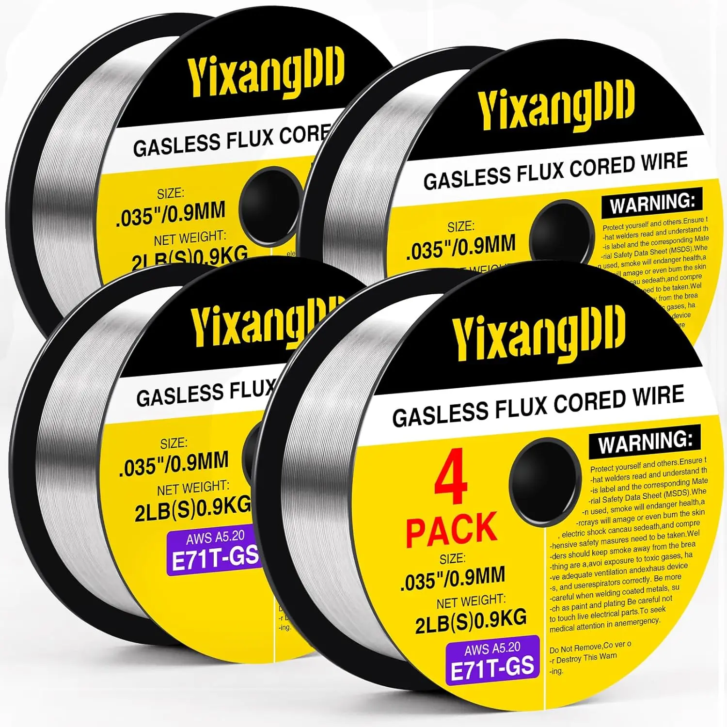 4 Pack 035 Flux Core Wire, E71T-GS Mig Wire| Gasless Mild Carbon Mig Wire, 2 Flux Core Wire Compatible with Most Welder