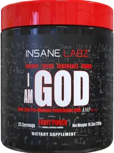 Insane Labz I am God Pre Workout Powder, 25 Servings
