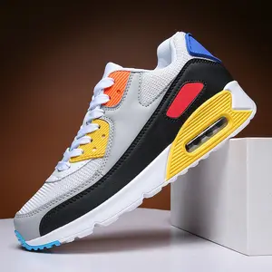 Men's Sneakers - Gray Mesh with Colorful Accents, Rubber Packing, Suitable for Various Venues, Available in Multiple Colors comfort  sneakers shoes  new