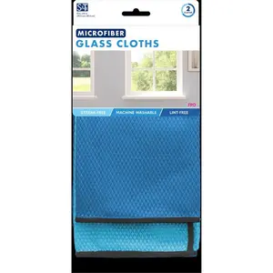 212 MAIN Streak-Free Microfiber Cleaning Cloth, 12x16 in, 2 Cloths per Pack, 4 Total Packs for Streak-Free Cleaning