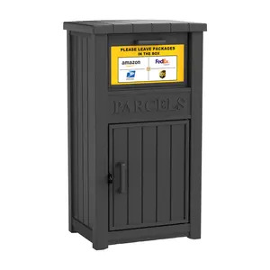 Anti-Theft Parcel Drop Box, Large Capacity Package Delivery Box with Secure Lock – All-Weather Waterproof & UV-Protected, Compatible with Amazon FedEx, Includes Shipping Label & Package Pickup Port