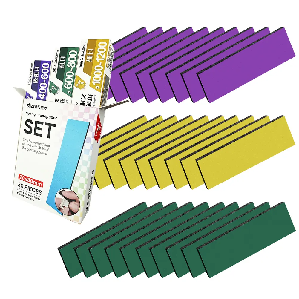 Stedi sanding sponge model up to building, hobby model tool hand sand block waterproof dry wet dual-use 400 to 1200 sandpaper