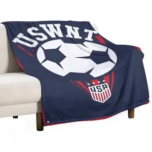 USWNT Printed Flannel Throw Blanket – Fan Merchandise: Versatile, Warm Blanket for Living Room & Bedroom