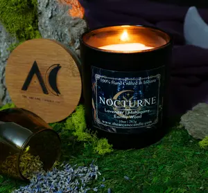 Nocturne - 10oz Matte Black Jar Candle w/ Wood Crackling Wick