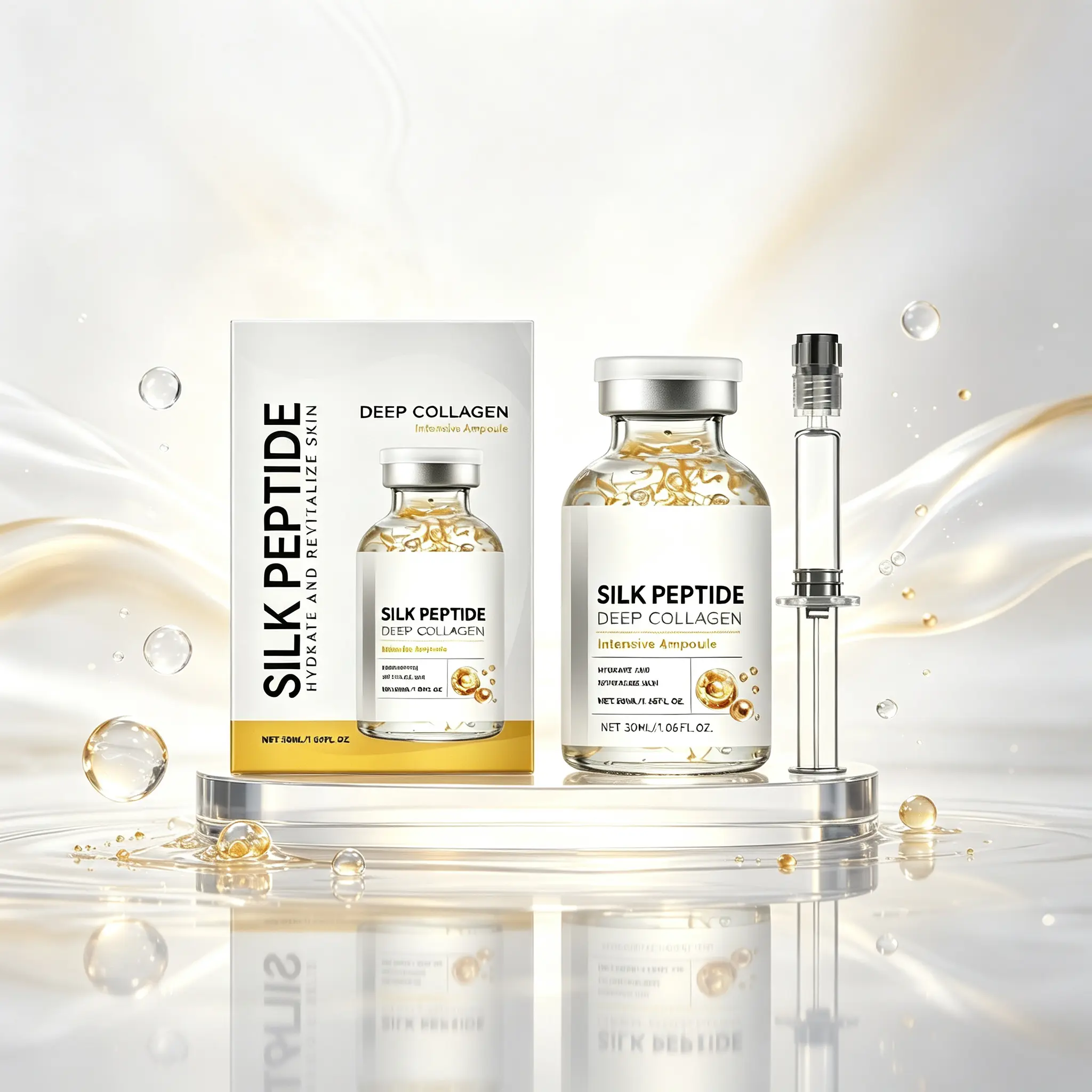 Silk Peptide & Collagen Boosting Ampoule – Enriched with Deep Collagen & Silk Peptides to Help Support Skin Elasticity, Firmness & Deep Hydration | Intensely Nourishing Treatment for Smoother, More Resilient Skin | 50ml
