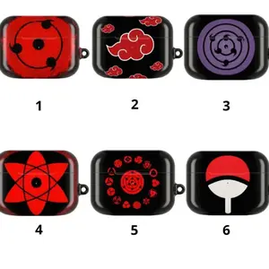 Red Cloud Anime AirPods Case, Sharingan Ninja Eye Aesthetic Earbuds Cover, Protective Case for AirPods Gen 1 2 3 4 & Pro Series