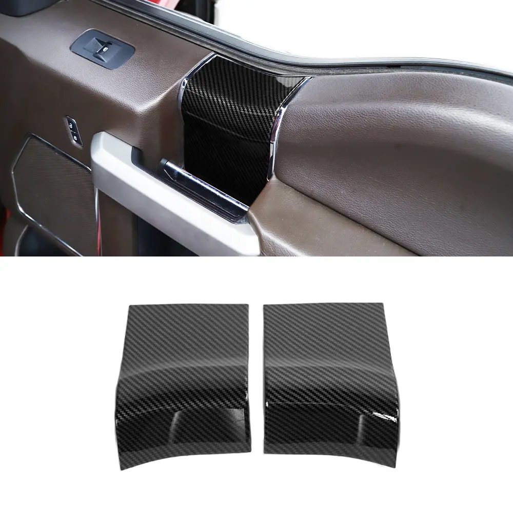 Carbon Fiber Interior Door Handle Panel Trim Decor Covers, Vehicle Accessories for 2015-2020 Ford F150 2-Door Car Interior Stickers