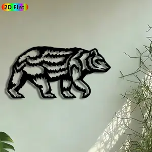 1pc Walking Bear Metal Wall Art, Walking Bear Statue Mural, Iron Craft, Intricate Craftsmanship, Perfect for Fathers Day, Christmas Decor, Perfect for Lodge Cabin Garden Fence Decor, Ideal Gift for Wildlife Enthusiasts.