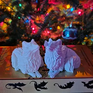 White Fox with butterfly - Quick Silver themed 3d printed fox sure to be a beautiful addition to any bookshelf!