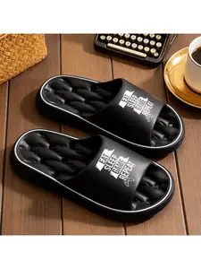 1pc LET's Play BALL Printed Lightweight Quick-drying Sandals, Plus-size Slippers, Balcony/garden Slippers, SPA Slippers, Preppy Style Sandals, Lightweight Slippers, Bathroom Slippers, Ideal for Home and Beach, Bedroom Living, Unisex, Women Shoes