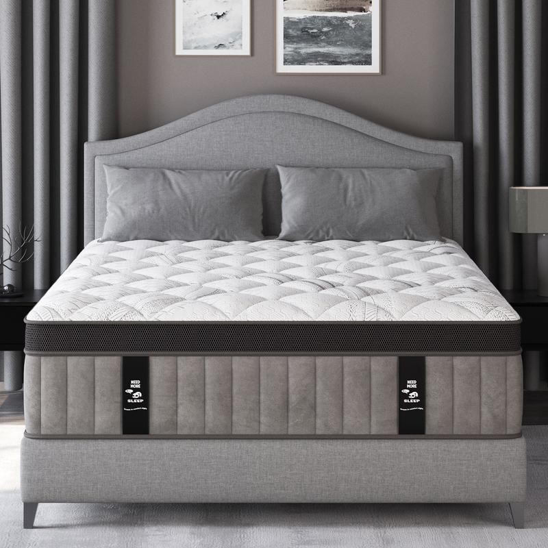 12"14" Twin Full Queen King Size Mattress in a Box Hybrid Spring Gel Memory Foam,  Euro Top Medium Firm Ergonomic Mattresses for Motion Isolation, Edge Support, 100 Night Trial