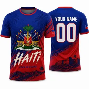 [Custom Name & Number] Custom Haiti Soccer Jersey With Name Number, Personalized Haitian Football Shirt, Haiti Fan Gift, Haitian Game Day Fans Shirt