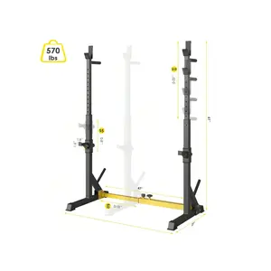 Sports season  Pirecart Squat Adjustable Barbell Weight Lifting Bench Press Rack Stand Home Gym Strength Training Max Load 570lbs Strength training