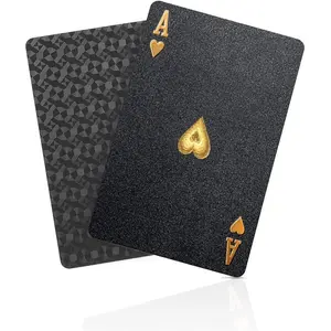 Diamond Waterproof Black Playing Cards, Poker Cards, HD, Deck of Cards (Black)