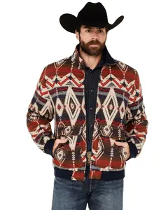 Rock & Roll Denim Men's And Bomber Southwestern Zip Jacket - Bm92c01925