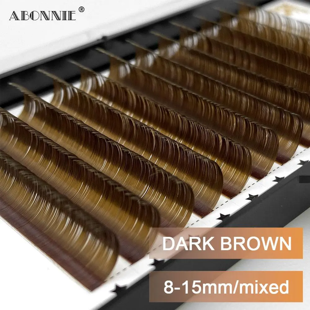 ABONNIE Dark Brown Eyelash Extension Mix 8-15mm Mink Individual Eyelash Lashes High Quality Color Natural Korean Eyelashes 2026 New