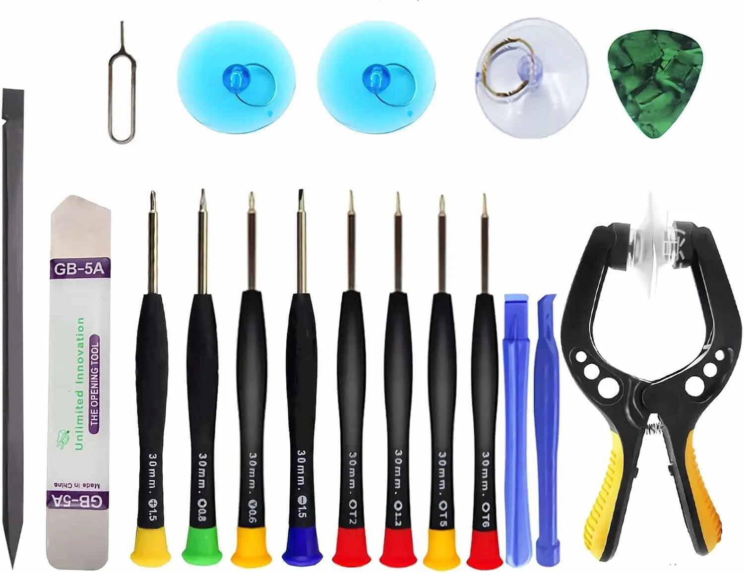 18 PCS New Upgraded Phone Screen Repair Tool Kit - Suction Cup Pliers, Precision Tips Screwdriver Set for iPhone, iPad Smooth Surfaces LCD Screen Opening