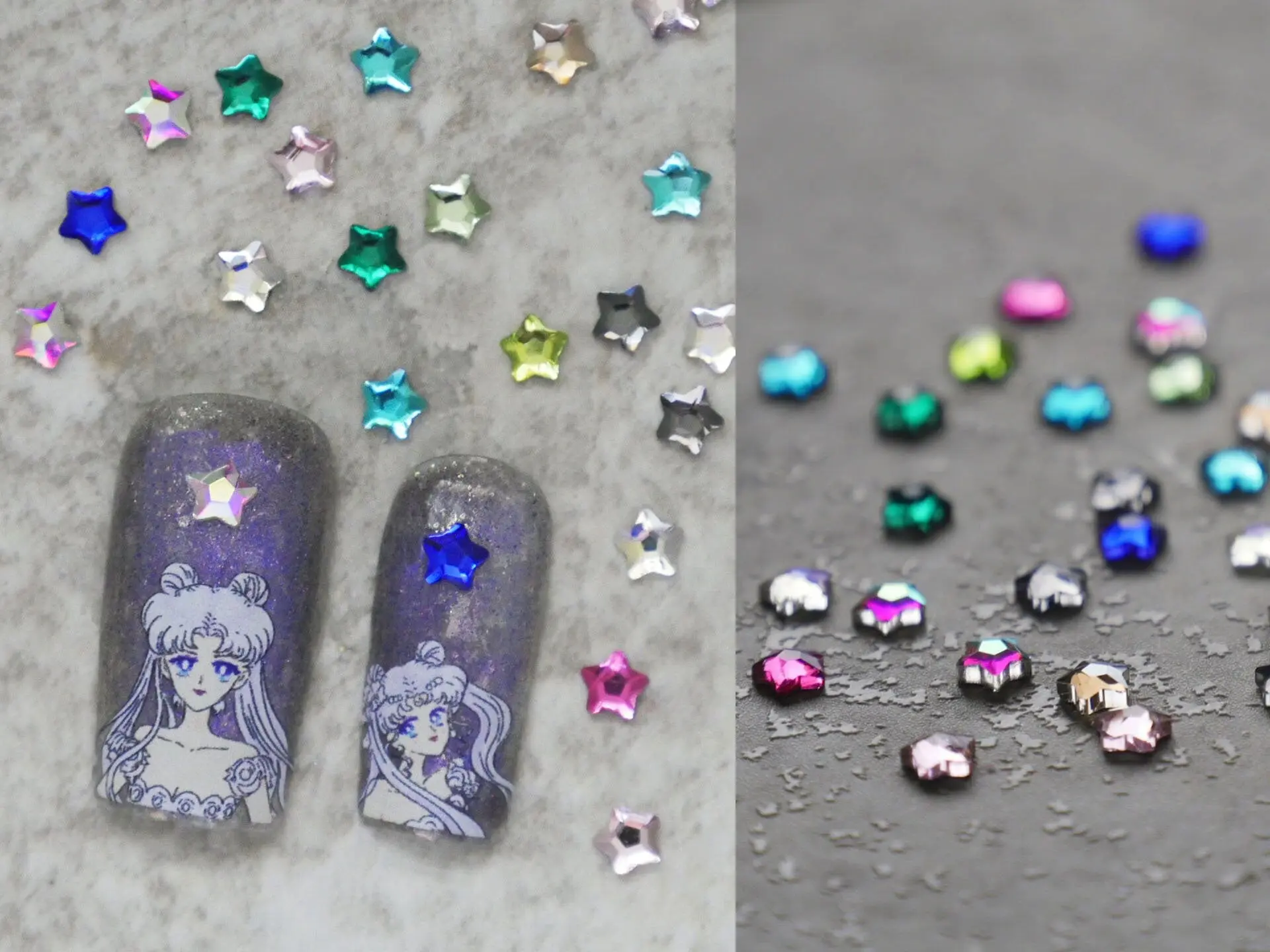 50pcs Star Shape Crystal AB Flat Back Fancy Rhinestones