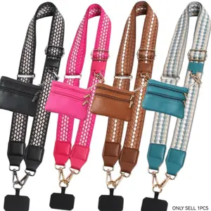 Clip and Go Strap for Phone with Wallet Crossbody, Adjustable Mobile Phone Strap with Zipper Pouch, Perfect Gift for Mother's Day or Birthday, Wallet Phone Lanyard