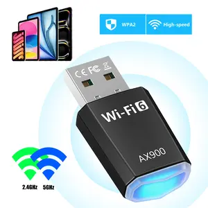 1300Mbps USB 3.0 Wireless Network Card, Dual Band USB 3.0 WiFi Wireless Network Dongle  USB WiFi 6 Adapter with Dual Band AX1300, Up to 300 Mbps on 2.4GHz & 600Mbps on 5GHz, Featuring WPA3,