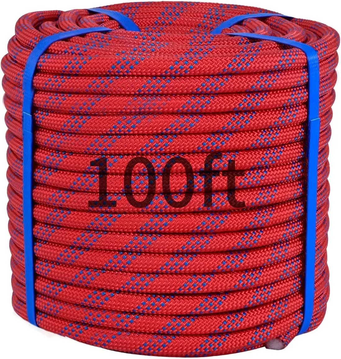 100Ft 3/4 Inch Heavy Duty Climbing Rope,Arborist Rope for Tree Pulling (Red)