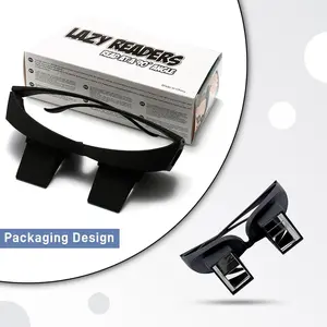Lazy Glasses - Laying Down Reading Glasses for Bed & TV, 90 Degree Upside Down Goggles, Adjustable Viewing Angle for Neck Pain Relief, Unisex Over Prescription Reading Glasses